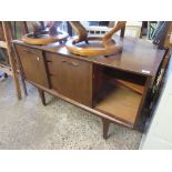 1960S SIDEBOARD SET WITH DRAWERS AND SLIDING DOORS, WIDTH APPROX 128CM