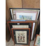 QUANTITY OF VARIOUS FRAMED PICTURES AND PRINTS ETC