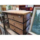 MODERN CANE SMALL CHEST OF DRAWERS, WIDTH APPROX 73CM MAX