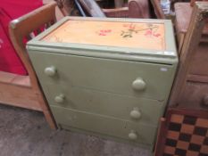 PAINTED CHEST OF DRAWERS, WIDTH APPROX 75CM