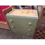 PAINTED CHEST OF DRAWERS, WIDTH APPROX 75CM