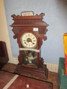 EARLY 20TH CENTURY 8-DAY OLLINGTON PENDULUM TABLE CLOCK, HEIGHT APPROX 58CM MAX