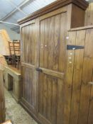 LARGE RUSTIC STORAGE CUPBOARD, FULL HEIGHT, WIDTH APPROX 147CM