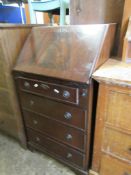 NARROW FALL FRONT MAHOGANY BUREAU, WIDTH APPROX 52CM