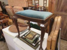 SMALL UPHOLSTERED REPRODUCTION PIANO STOOL, WIDTH APPROX 53CM