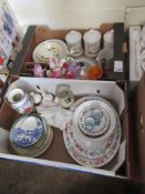 TWO BOXES OF MIXED CLEARANCE CERAMICS