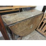 19TH CENTURY OAK GATE LEG TABLE, APPROX 101CM