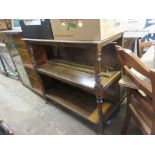 REPRODUCTION SHELF UNIT WITH TURNED SUPPORTS, WIDTH APPROX 112CM