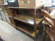 REPRODUCTION SHELF UNIT WITH TURNED SUPPORTS, WIDTH APPROX 112CM