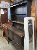 MID-20TH CENTURY DARK WOOD DRESSER, WIDTH APPROX 107CM