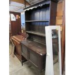 MID-20TH CENTURY DARK WOOD DRESSER, WIDTH APPROX 107CM