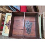 SMALL RUSTIC WALL CUPBOARD, WIDTH APPROX 42CM