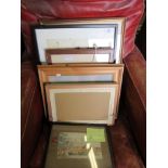 QUANTITY OF VARIOUS FRAMED WATERCOLOURS, PRINTS AND OTHER PICTURES, LARGEST APPROX 54 X 43CM