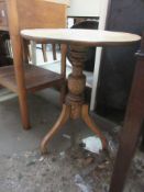 SMALL CIRCULAR OAK SIDE TABLE, DIAM APPROX 45CM