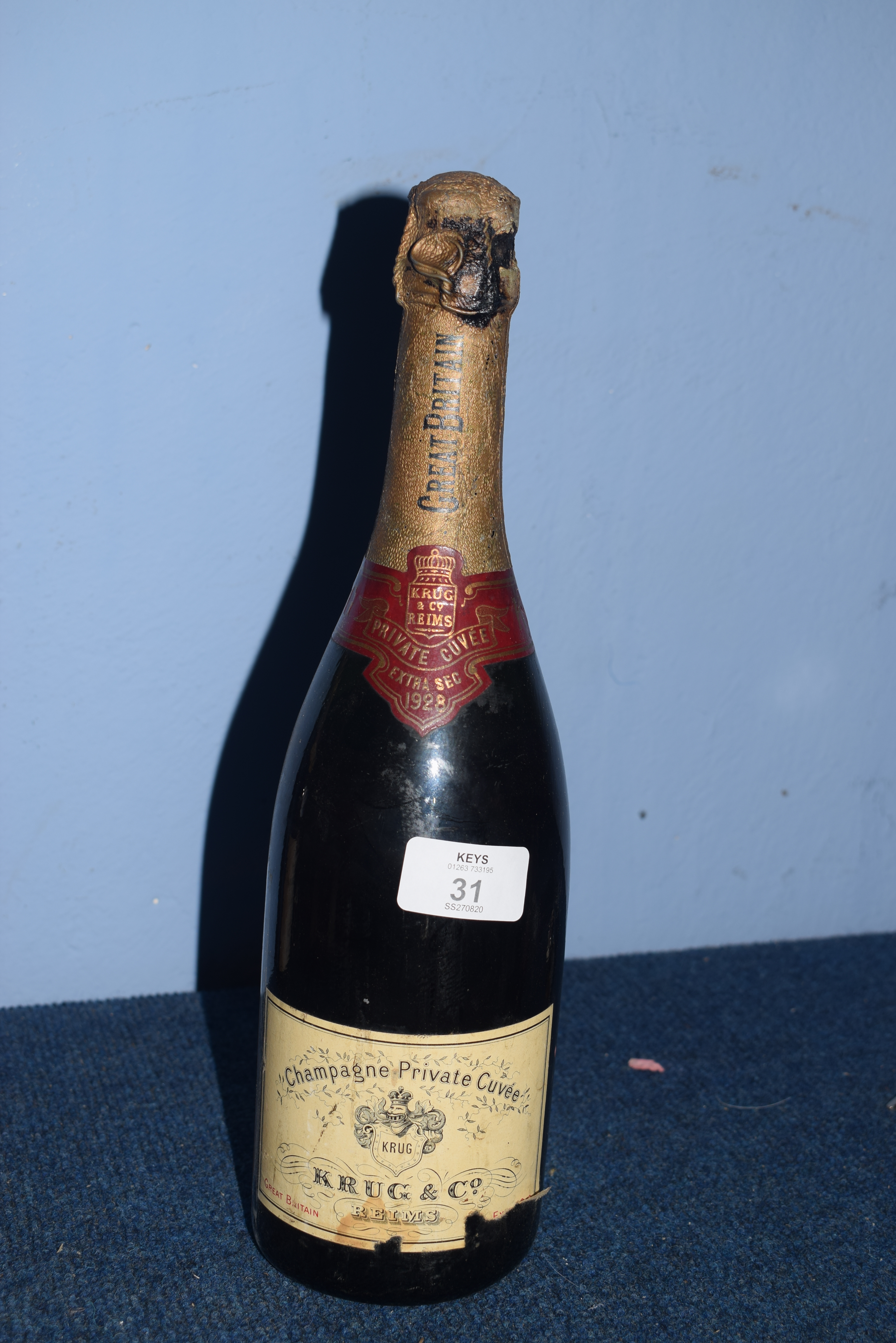 1 bt 1928 Krug Champagne 50.00
