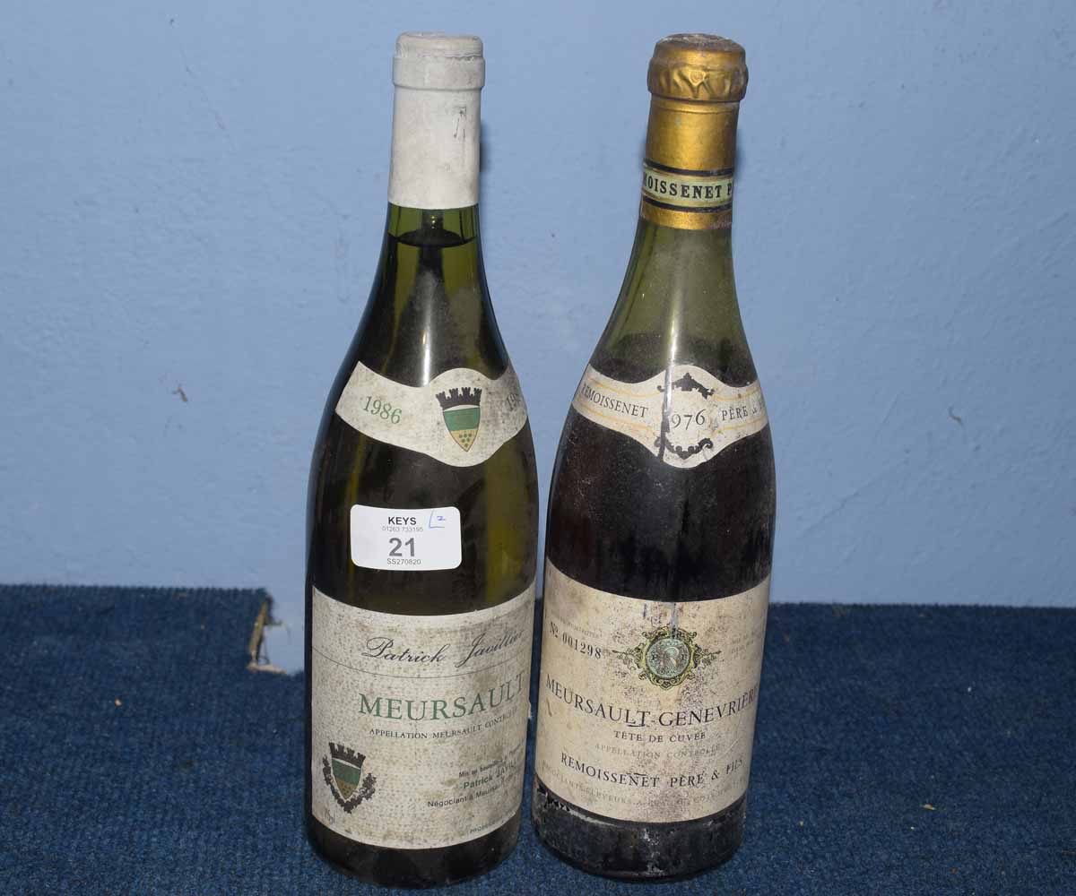 1 bt 1986 Meursault, Patrick Javillier, t/w 1 bt 1976 Meursault Genevrieres, Remoissenet (2)