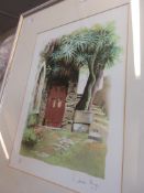 FRAMED PRINT AFTER DEIRDRE MORGAN DEPICTING AN EASTERN GARDEN