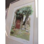 FRAMED PRINT AFTER DEIRDRE MORGAN DEPICTING AN EASTERN GARDEN