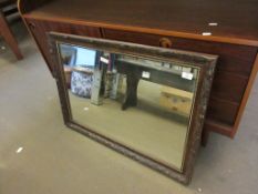 RECTANGULAR MIRROR IN ORNATE FRAME, TOTAL WIDTH APPROX 86CM