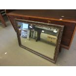 RECTANGULAR MIRROR IN ORNATE FRAME, TOTAL WIDTH APPROX 86CM