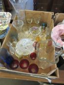 BOX OF VARIOUS HOUSE CLEARANCE SUNDRIES INCLUDING CUTLERY, PLACE MATS, CERAMICS INCLUDING VARIOUS