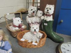 COLLECTION OF MODELS OF TERRIERS, LARGEST APPROX 40CM