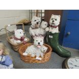 COLLECTION OF MODELS OF TERRIERS, LARGEST APPROX 40CM