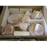 QUANTITY OF HAND PAINTED TUSCAN BONE CHINA SANDWICH SERVICE