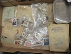 BOX CONTAINING A COLLECTION OF CIGARETTE CARDS SORTED INTO SETS/PART SETS AND ALSO MOUNTED IN ALBUMS