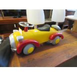 METAL AND PLASTIC MODERN CHILD’S RIDE-ON “NODDY” CAR TOY, LENGTH APPROX 78CM