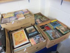 FIVE BOXES OF BOOKS