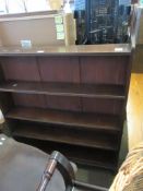 MAHOGANY BOOKCASE WITH FOUR SHELVES, 96CM WIDE