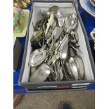 BOX CONTAINING MAINLY SILVER PLATED CUTLERY
