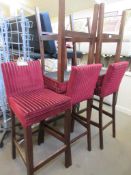 SET OF FIVE SIMILAR UPHOLSTERED BAR STOOLS HEIGHT APPROX 108CM MAX