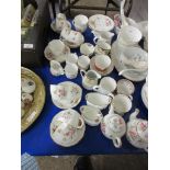 QUANTITY OF VARIOUS FLORAL AND GILT TRIMMED INCLUDING ROYAL CROWN DERBY "DERBY POSIES" TEA WARE ETC