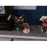 SMALL BESWICK HORSE TOGETHER WITH A BESWICK FIGURE OF A DUCK