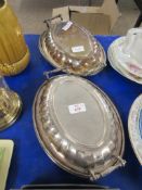 TWO GOOD QUALITY PLATED SERVING DISHES