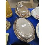 TWO GOOD QUALITY PLATED SERVING DISHES