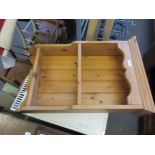 SMALL MODERN PINE WALL UNIT, WIDTH APPROX 50CM MAX