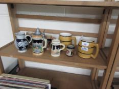 VARIOUS BEER STEINS AND TANKARDS