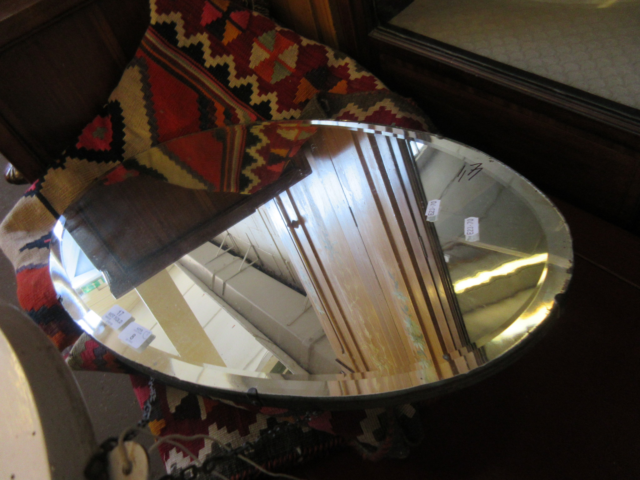 TWO VARIOUS OVAL OVERMANTEL MIRRORS - Image 3 of 3