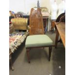 DREXEL FURNITURE CO SINGLE DINING CHAIR WITH GREEN UPHOLSTERY