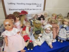 COLLECTION OF DOLLS AND TEDDY BEARS