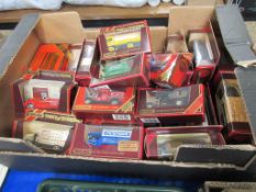 BOX CONTAINING MIXED MODELS OF YESTERYEAR DIE-CAST VEHICLES