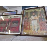 SELECTION OF FRAMED REPRODUCTION POSTERS OF GOLF/CRICKET INTEREST, PUNCH COVER ETC, LARGEST 63CM X