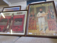 SELECTION OF FRAMED REPRODUCTION POSTERS OF GOLF/CRICKET INTEREST, PUNCH COVER ETC, LARGEST 63CM X