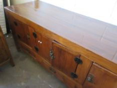 MODERN CHINESE STYLE HARDWOOD SIDEBOARD, FOUR DOORS OVER THREE DRAWERS, 183CM WIDE