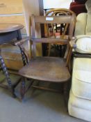 19TH CENTURY RUSTIC ARMCHAIR, HEIGHT APPROX 92CM