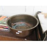 LARGE HAMMERED COPPER BOWL, DIAM APPROX 50CM