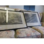 TWO FRAMED PRINTS AFTER G WILLOUGHBY, THE HOME OF THE DEER AND THE KINGFISHERS HAUNT, EACH APPROX